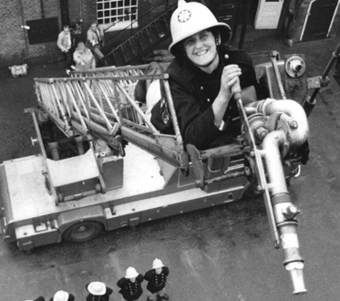 Woman on a ladder 